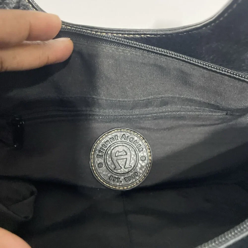 ETIENNE AIGNER Handbag: Brown Canvas Signature Logo Collection - Picture 12 of 16